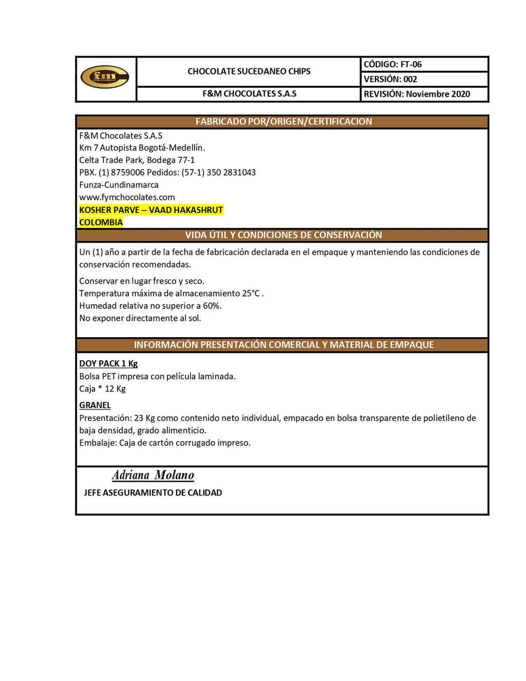 CHIPS CHOCOLATE PARVE  1 KILO