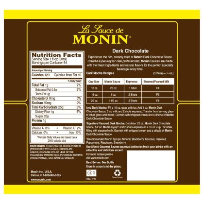 Salsa Monin Dark Chocolate 355ml Láctea
